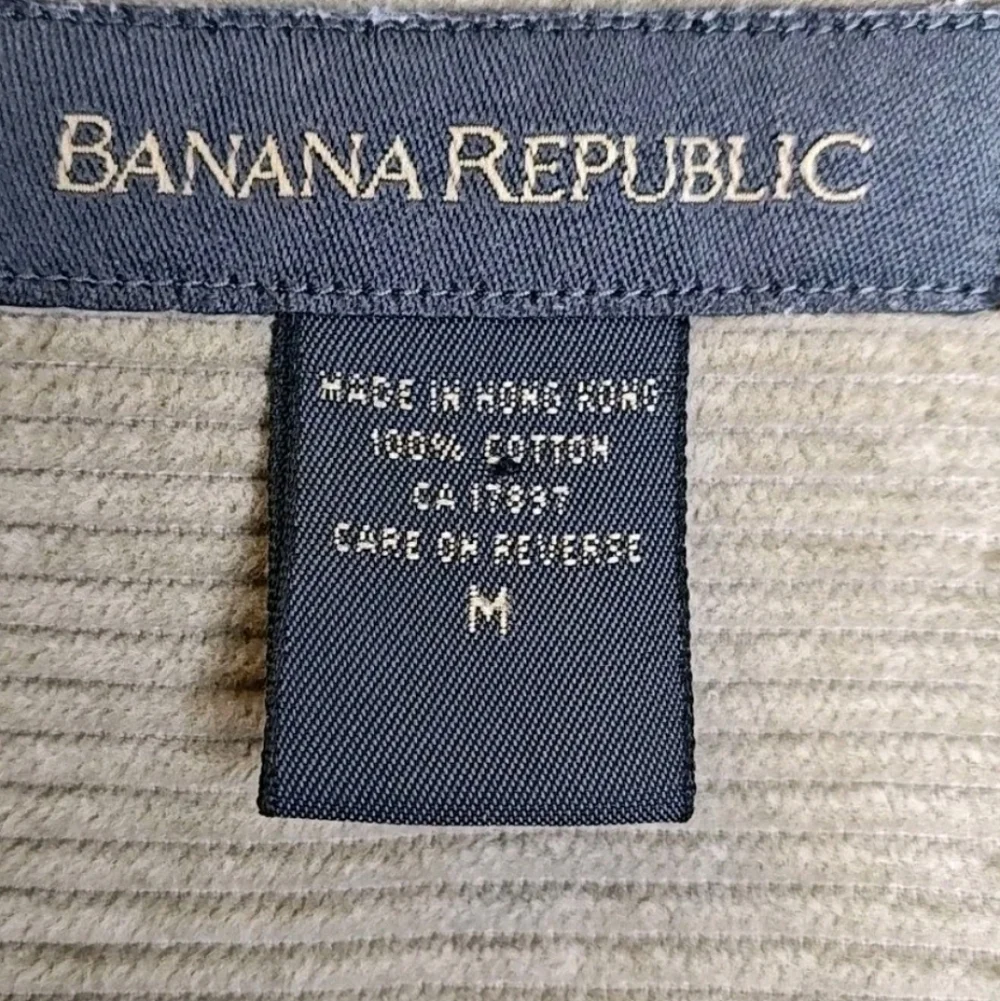 VTG 80s Banana Republic Safari Chore Work Field Corduroy Shirt Med Brown Tan